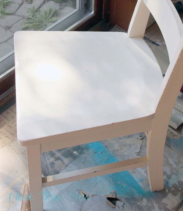 stenciled chair using pottery barn knock off, chalk paint, painted furniture, Painted over the stencil
