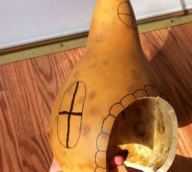 gourd toad house, crafts, Window pickets burned Calligraphy tip on craft style wood burner