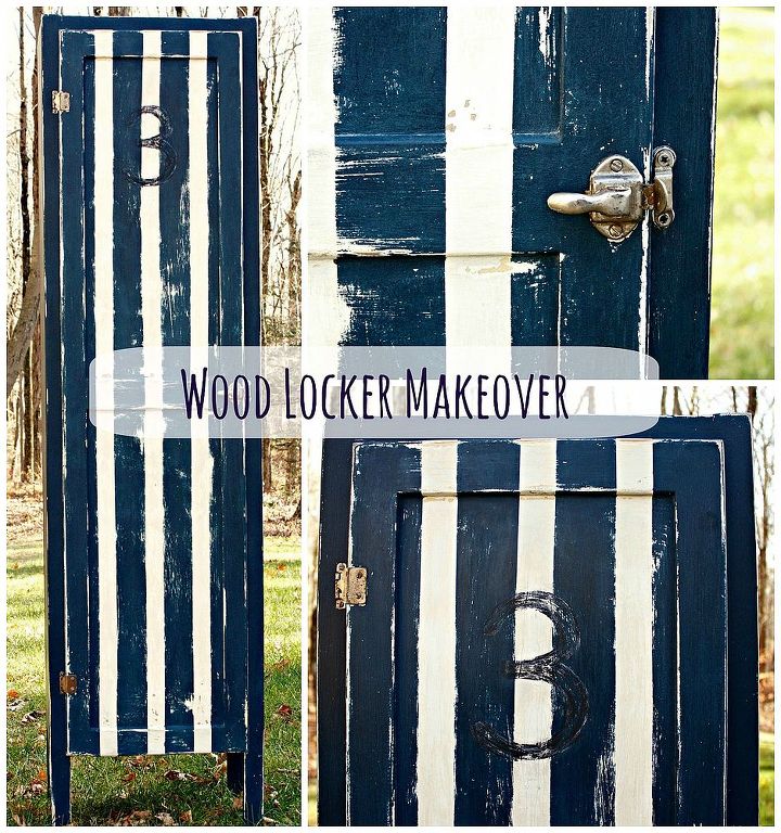 wood locker makeover from trash to little boy s treasure, painted furniture, American Paint Company Born on the 4th Chalk Paint by Annie Sloan in Old White