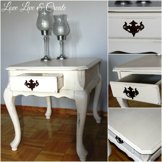 shabby chic side tale annie sloan chalk paint, chalk paint, painted furniture, shabby chic