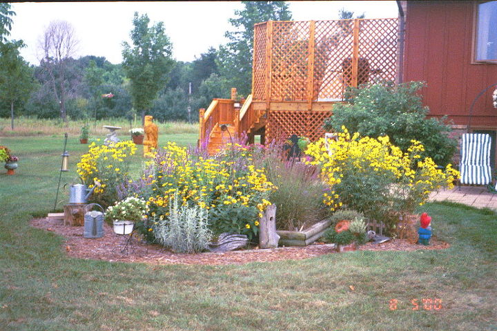 tjndb hl habitat gardens, flowers, gardening, outdoor living, The small front garden that held flat rock roses from the previous owner Most of these prairie plants are native to this area