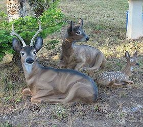 restoring concrete statuary with masonry and paint, Meet my father s deer family They ve sat in his front yard for over 30 years