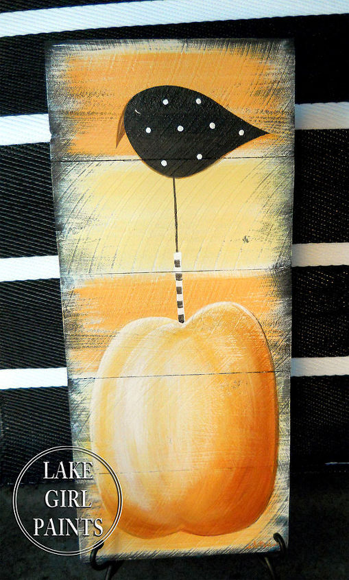 how to paint a crow and pumpkin sign, crafts, seasonal holiday decor