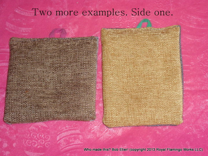 free fabric transforms goofy basket cans and pot holders, crafts, reupholster, These are covered in a heavyweight chenille upholstery fabric 60 yard Free after discount By the way when you reupholster pot holders they are thicker and work even better at keeping you from getting burned