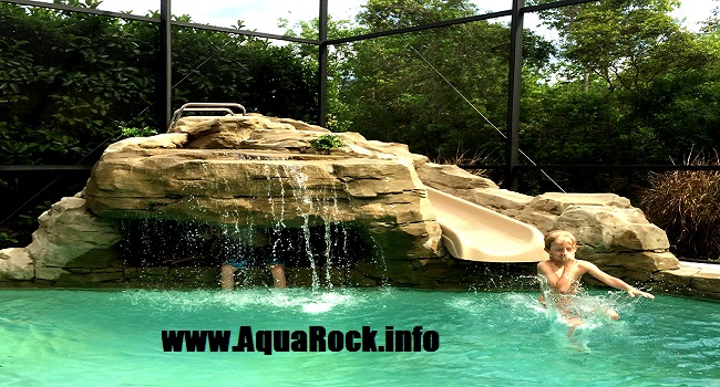 pool waterfalls grotto and slide, outdoor living, ponds water features, pool designs