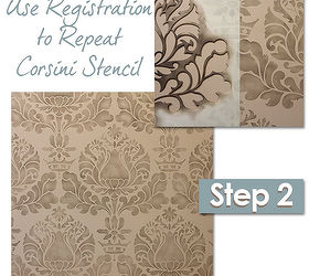 stencil how to easy sponge roller texture and stencil shadow shift, paint colors, painting, wall decor, Using our built in registrations for easy alignment of an Allover Pattern