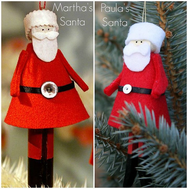 clothespin santa ornament, christmas decorations, crafts, seasonal holiday decor, This craft was inspired by Martha Stewart I think that my version is just as cute as hers