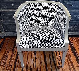damaged cane chair gets fabric makeover how to pics, Hot Glue Furniture tacks staples and lots of tucking