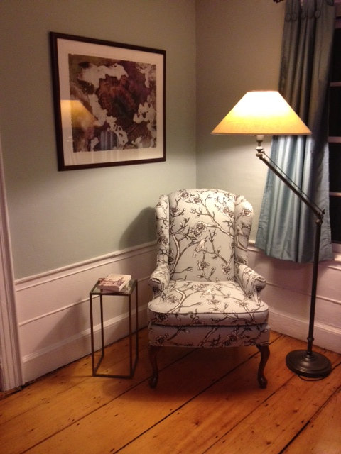our chair in a 1719 home in salem ma, living room ideas, painted furniture, Dovetails at her new home in Salem MA