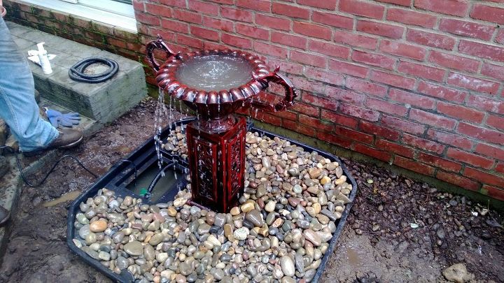 new water feature urn, outdoor living, ponds water features, The feature before the plant material is added