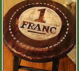 Dumpster dive Bar stool Turned Shabby French Stand