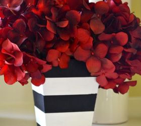 how to create chic black and white striped planters, crafts, painting, The black and white stripes are a classic chic look