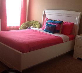 q girls white bedroom furniture, bedroom ideas, home decor, painted furniture, White sleigh bed
