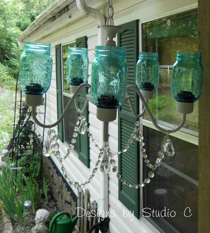 spectacular chandelier makeover, crafts, outdoor living, repurposing upcycling