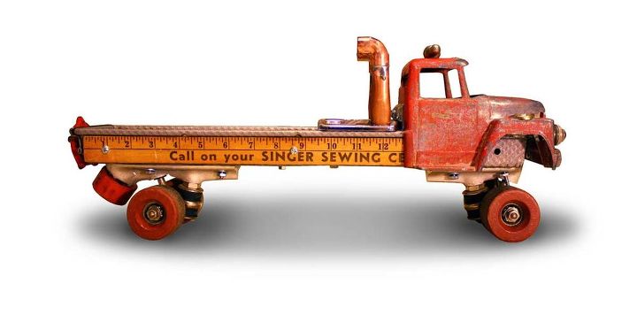 repurposed roller skate truck 6 vintage diecast ertl bread pan truck, crafts