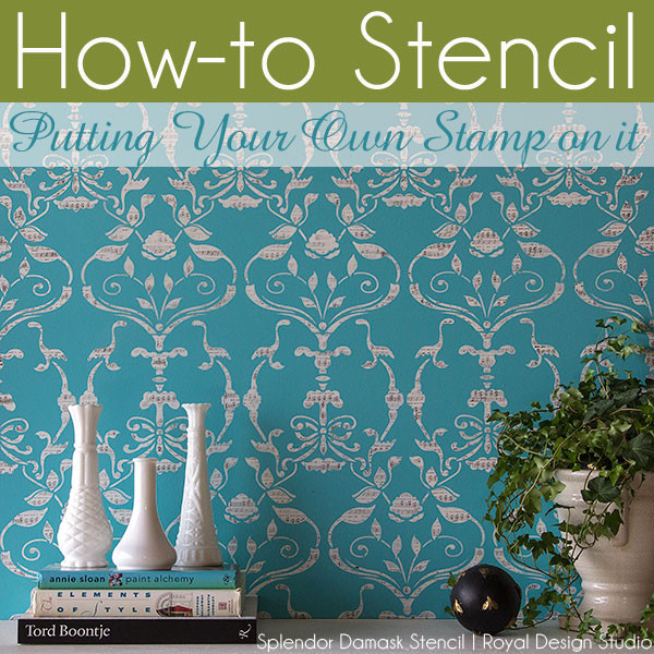 how to stamp a painted stencil pattern, painting, Putting your own stamp on it add a personal stamp to your next stencil project