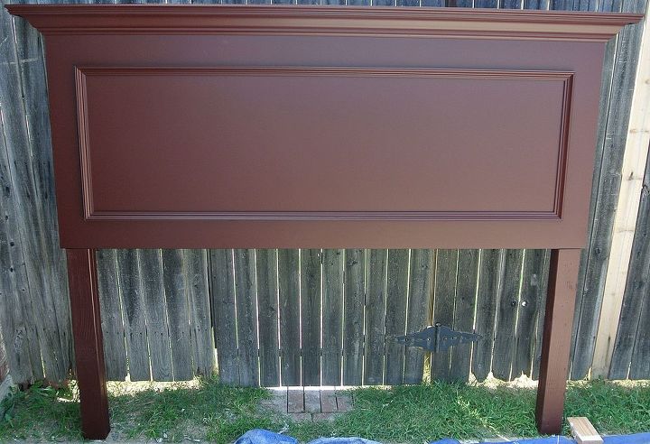 slab door converted into a simple headboard, painted furniture, repurposing upcycling