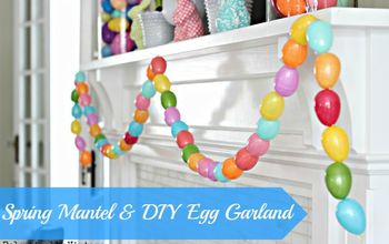 Make a Fun DIY Egg Garland and a Spring Mantel
