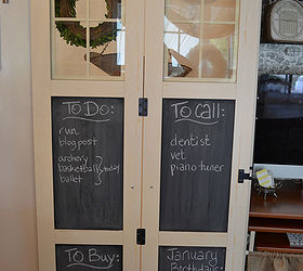 my decorated and organized computer armoire workstation, craft rooms, home office, organizing, The other doors make a great memo board covered with chalkboard paint