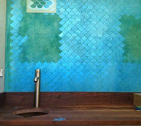 faux tile and metallic style, bathroom ideas, paint colors, painting, wall decor, Photo Credit KaraPaslayDesigns com