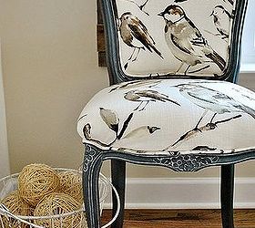 french chair makeover and tutorial, painted furniture, reupholster