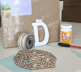 diy layered burlap monogram, crafts, decoupage, Supplies purchased from Michaels