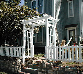 new arbor and revamped old fence, curb appeal, fences, outdoor living, really brightens up the place