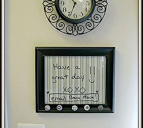 creating an entry way, foyer, home decor, The clock and the DIY picture frame dry erase board by my home s front door