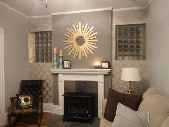 diy stencil projects, The Happenings of the Sagans blog used our Casbah Trellis Moroccan Stencil to bring glamour to this stunning room