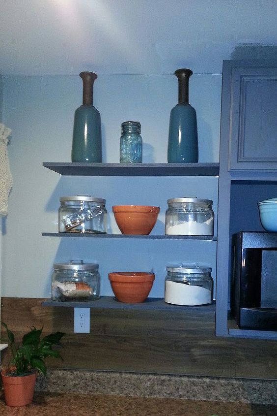 floating shelves, home decor, kitchen design, shelving ideas, before the trimmed edges