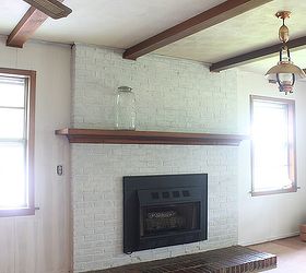 Transform A Brick Fireplace With A White Wash {Before & After}