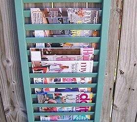 repurposed shutter slats beverage tags, repurposing upcycling, This is the magazine rack I made