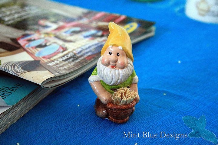 placement of garden gnomes, gardening, Have one on a coffee tray along with your daily newspaper and coffee mug This could gift you or your guest a smile the first thing in the morning