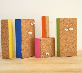 colorful mini wood block cork boards, crafts