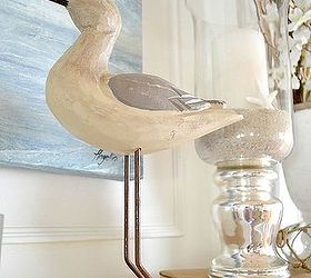 our 2013 coastal mantel, home decor, Even Big Lots now carries coastal pieces like this cute shore bird