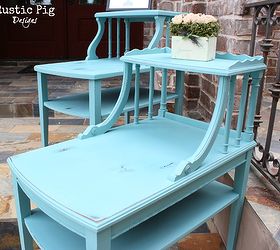 telephone table transformation, chalk paint, painted furniture, Tables were lightly distressed
