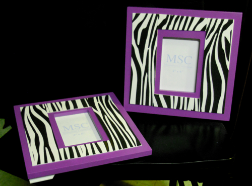 zebra print projects with purple accents, crafts, I got these two frames on clearance for 2 each at Tuesday Mornings