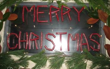 Recycled Window into a Christmas Sign