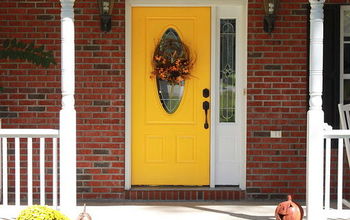 A yellow front door
