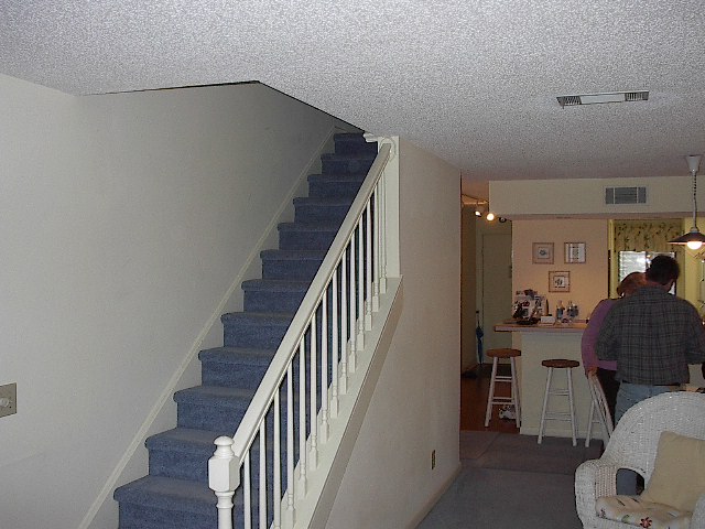 this is a before picture of the same condo stairs were reversed, home decor, stairs, This is a before picture of the same condo Stairs were reversed