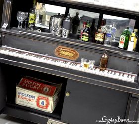 repurposed piano with many options for functionality, I see a lot of wine being stored underneath Or for commercial use maybe the parts for the guns for the mixes and soda Visit us at for more repurposing fun