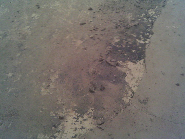 hammer time demo of a floor that was over laid on painted concrete we found 2, flooring, painting