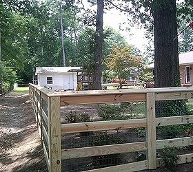 we also build fences and custom fences this is a 4 rail fence with a cap and, decks, fences, outdoor living