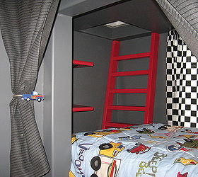 whimsical kid s rooms attic finish, bedroom ideas, home decor, inside mack the truck is the bed an access ladder leading to the upper play area shelving extra storage space lights and a whole lot of awesome