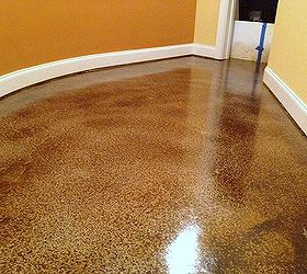 eco friendly floor staining can transform cracks lines from dark to light our, flooring, garages, Lighter application of stainfor an interior area Eco friendly materials allow for this kind of color control