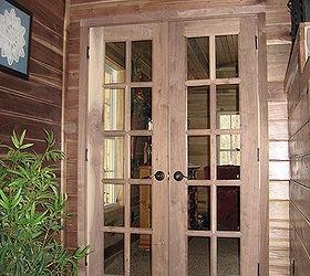 custom made doors i built from trees cleared for home construction