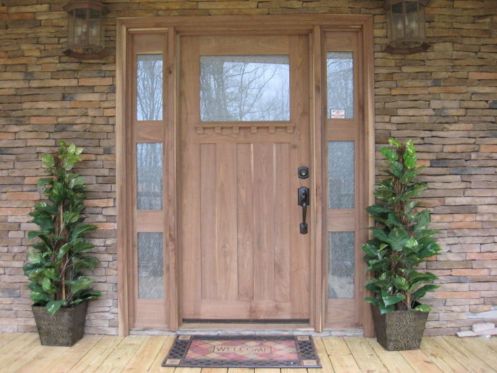 custom made doors i built from trees cleared for home construction