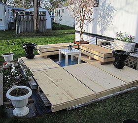 small mostly freebie backyard deck, decks, outdoor living, woodworking projects