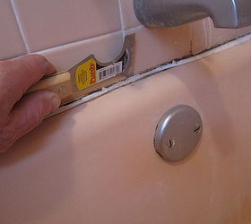 what to do about that leaky shower and tub caulking once and for all best charles, home maintenance repairs, how to, With the point of your 5 in 1 tool remove the old caulking