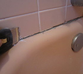 what to do about that leaky shower and tub caulking once and for all best charles, home maintenance repairs, how to, With a razor blade holder clean the remaining caulk off of the surface of the tile and tub